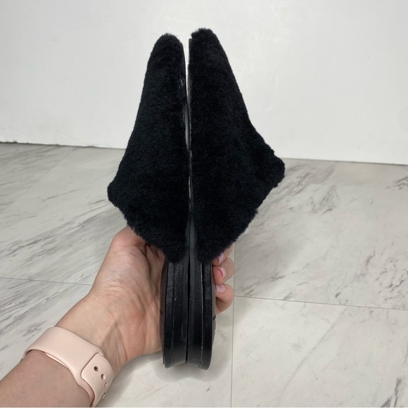 Marc Fisher Sabrinna Black Shearling Flat Mule 6.5 M - Picture 5 of 11